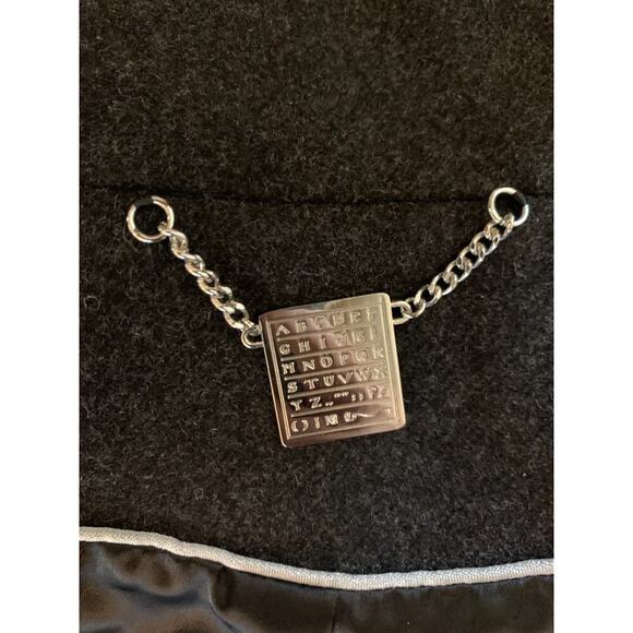 Shipley Halmos Cropped Dark Charcoal Grey Wool Bolero Jacket Shrug XS Collar - Picture 11 of 16